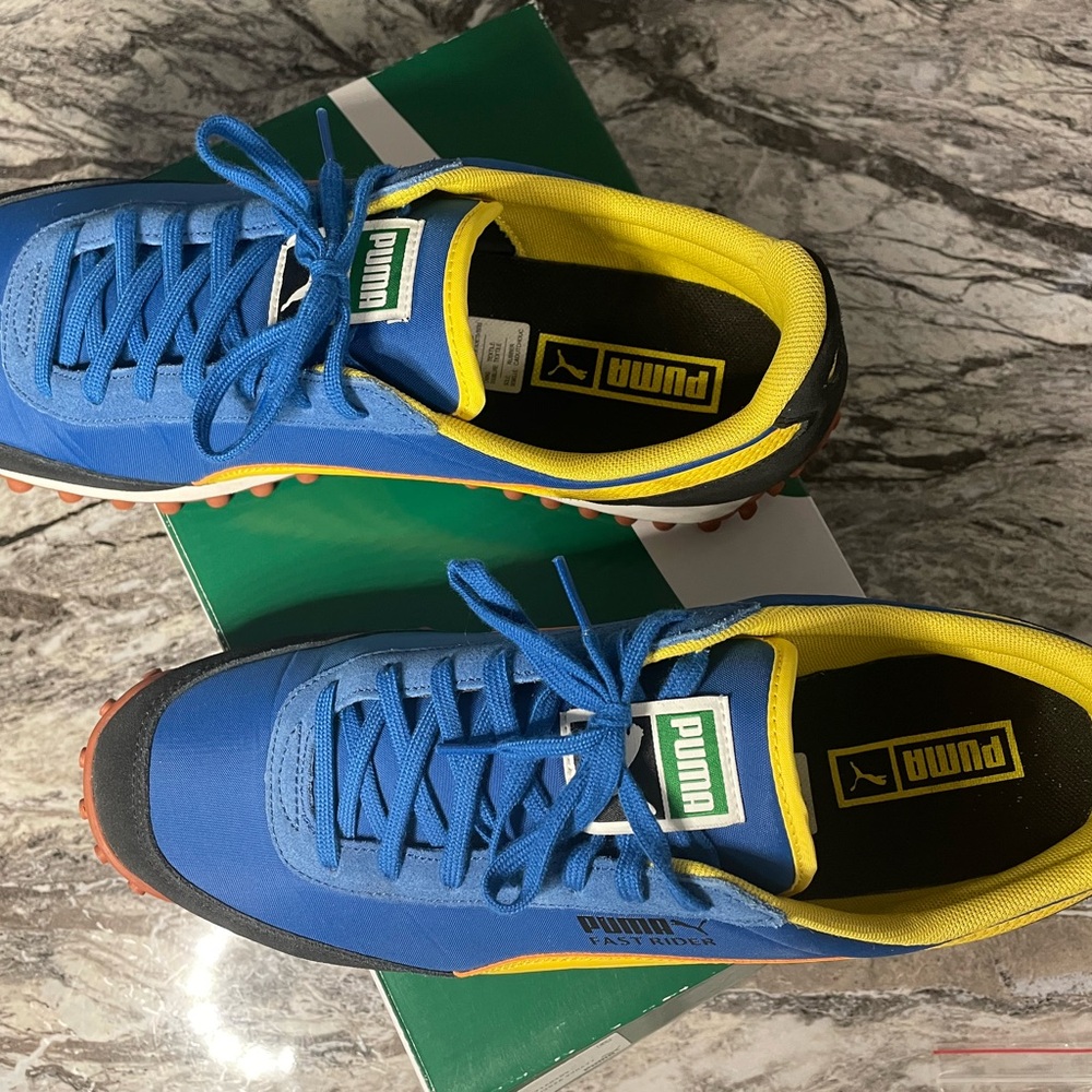 Puma Fast Rider Sneakers - Blue and Yellow - Picture 3 of 8